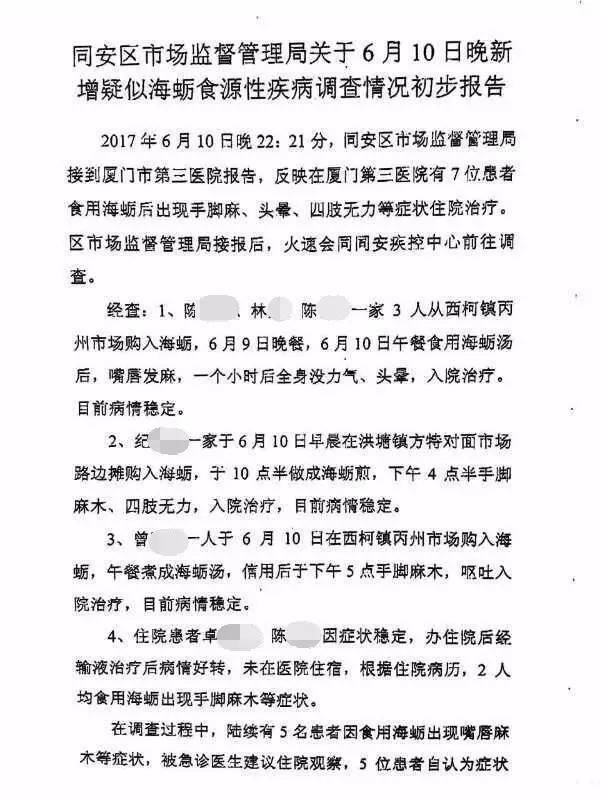 紧急提醒！同安西柯、丙洲已有多人吃海蛎中毒！受赤潮影响，这些水产品禁止入厦交易！